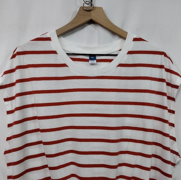 NWT Old Navy EveryWear Tie-Front Top Women's XXL White Red Retro 90s Y2K Casual - Picture 3 of 11